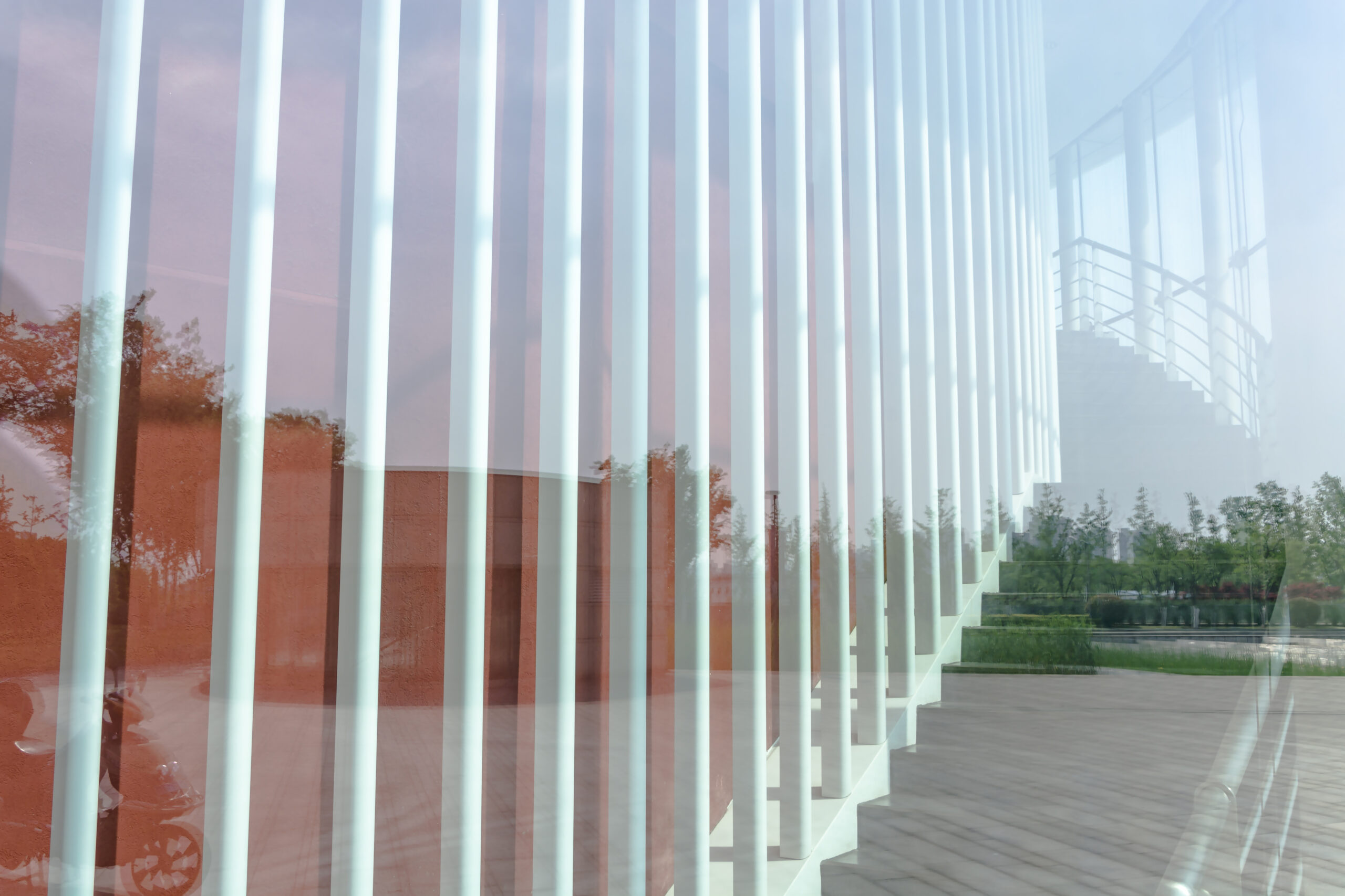 Modern Glass Silhouettes On Modern Building. Modern Glass Silhouettes On Modern Building.